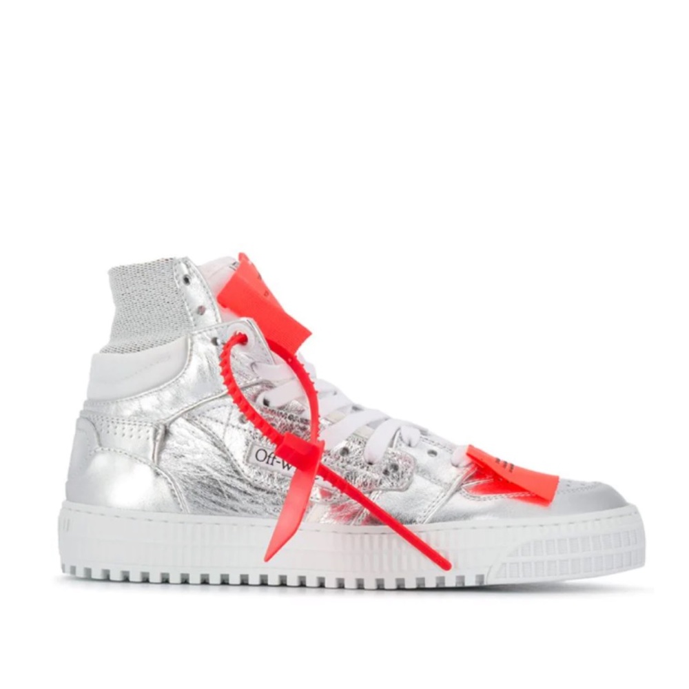 OFF-WHITE - Metallic high top sneakers